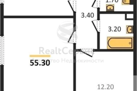 Квартира: 2 к 55,30 кв.м., 8 этаж в комплексе Соседи